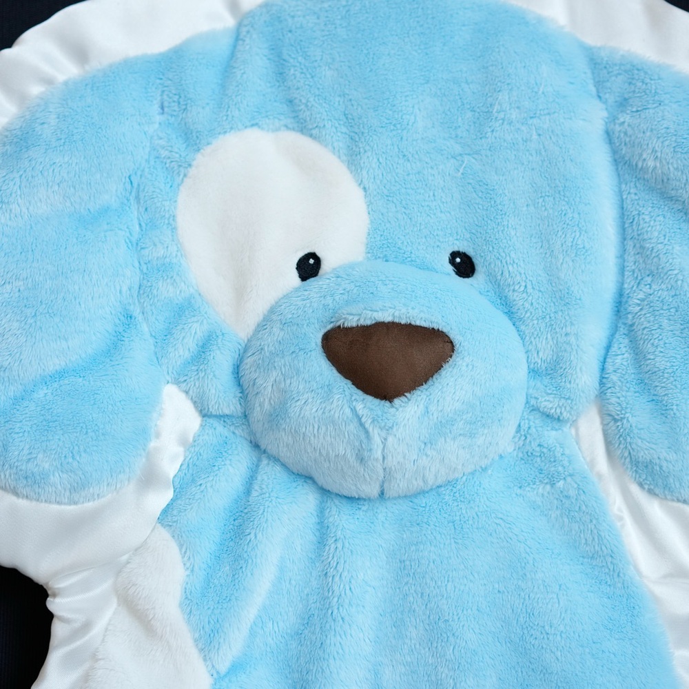 NWT  baby BOY - Large BLUE PUPPY DOG Gund SECURITY BLANKET - Ultra-Plush (Q1)